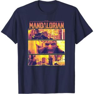 imageStar Wars The Mandalorian Greef Karga Epic Scene Poster TShirtNavy Blue