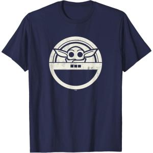 imageStar Wars The Mandalorian Grogu Floating Pod Sticker TShirtNavy Blue