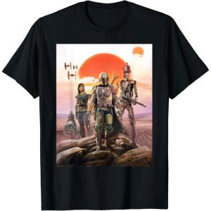 imageStar Wars The Mandalorian Group Poster TShirtBlack