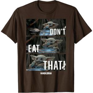 imageStar Wars The Mandalorian The Child Dont Eat That R2 TShirtBrown