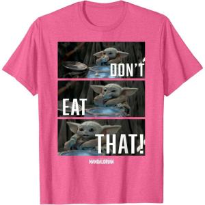 imageStar Wars The Mandalorian The Child Dont Eat That R2 TShirtPink Heather