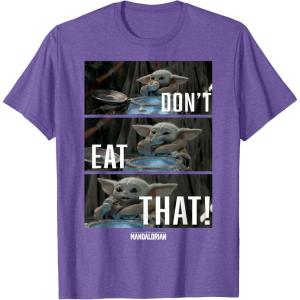 imageStar Wars The Mandalorian The Child Dont Eat That R2 TShirtPurple Heather