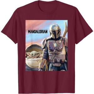 imageStar Wars The Mandalorian The Child Painting TShirtBurgundy