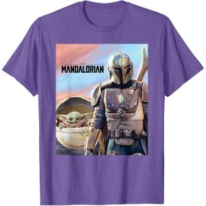 imageStar Wars The Mandalorian The Child Painting TShirtPurple Heather