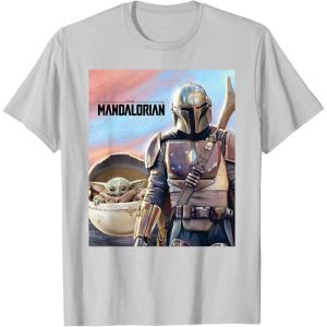 imageStar Wars The Mandalorian The Child Painting TShirtSilver Grey