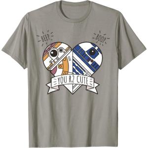 imageStar Wars Valentines Day You R2 Cute Heart Droids Logo TShirtSlate Grey