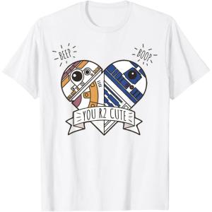 imageStar Wars Valentines Day You R2 Cute Heart Droids Logo TShirtWhite