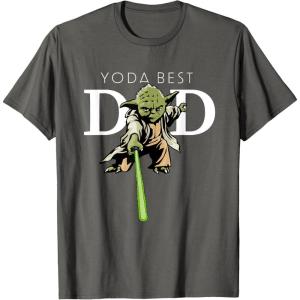 imageStar Wars Yoda Lightsaber Best Dad Fathers Day TShirtAsphalt Grey