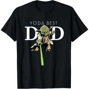 imageStar Wars Yoda Lightsaber Best Dad Fathers Day TShirtBlack