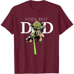 imageStar Wars Yoda Lightsaber Best Dad Fathers Day TShirtBurgundy