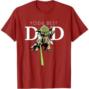 imageStar Wars Yoda Lightsaber Best Dad Fathers Day TShirtCranberry Red