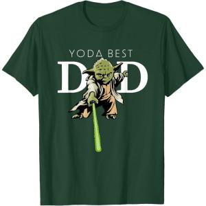 imageStar Wars Yoda Lightsaber Best Dad Fathers Day TShirtDark Green