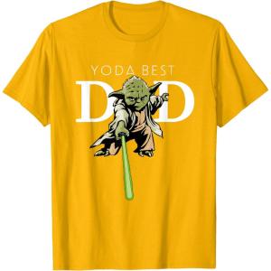 imageStar Wars Yoda Lightsaber Best Dad Fathers Day TShirtGolden Yellow