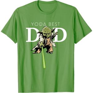 imageStar Wars Yoda Lightsaber Best Dad Fathers Day TShirtGrass Green