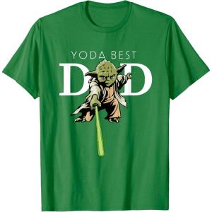 imageStar Wars Yoda Lightsaber Best Dad Fathers Day TShirtKelly Green