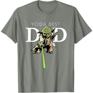 imageStar Wars Yoda Lightsaber Best Dad Fathers Day TShirtOlive Heather