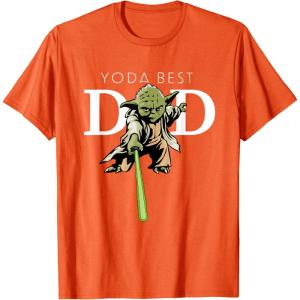 imageStar Wars Yoda Lightsaber Best Dad Fathers Day TShirtOrange