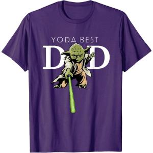 imageStar Wars Yoda Lightsaber Best Dad Fathers Day TShirtPurple