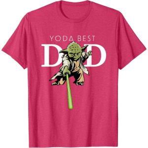 imageStar Wars Yoda Lightsaber Best Dad Fathers Day TShirtRed Heather