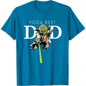 imageStar Wars Yoda Lightsaber Best Dad Fathers Day TShirtSapphire Blue