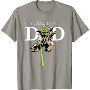 imageStar Wars Yoda Lightsaber Best Dad Fathers Day TShirtSlate Grey