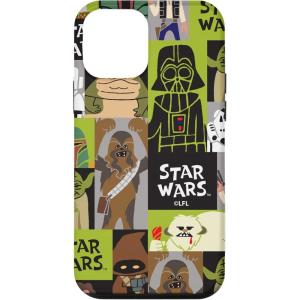 imageiPhone 16 Star Wars Chewbacca Darth Vader Boba Fett Character Doodles CaseiPhone 12 mini