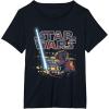 imageStar Wars Luke Skywalker Battle Scene Portrait Logo TShirtBlack