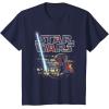 imageStar Wars Luke Skywalker Battle Scene Portrait Logo TShirtNavy Blue