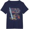 imageStar Wars Luke Skywalker Battle Scene Portrait Logo TShirtNavy Blue