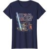 imageStar Wars Luke Skywalker Battle Scene Portrait Logo TShirtNavy Blue
