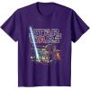 imageStar Wars Luke Skywalker Battle Scene Portrait Logo TShirtPurple