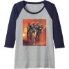 imageStar Wars The Bad Batch Hunter Wrecker Tech Crosshair Sunset Raglan Baseball TeeNavy BlueAthletic Heather