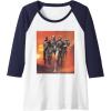 imageStar Wars The Bad Batch Hunter Wrecker Tech Crosshair Sunset Raglan Baseball TeeNavy BlueWhite