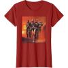 imageStar Wars The Bad Batch Hunter Wrecker Tech Crosshair Sunset TShirtCranberry Red