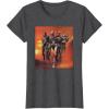 imageStar Wars The Bad Batch Hunter Wrecker Tech Crosshair Sunset TShirtDark Heather Grey