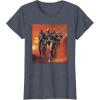 imageStar Wars The Bad Batch Hunter Wrecker Tech Crosshair Sunset TShirtHeather Blue