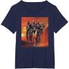 imageStar Wars The Bad Batch Hunter Wrecker Tech Crosshair Sunset TShirtNavy Blue