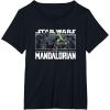 imageStar Wars The Mandalorian Luke Skywalker Vs Dark Troopers TShirtBlack