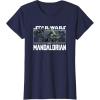 imageStar Wars The Mandalorian Luke Skywalker Vs Dark Troopers TShirtNavy Blue