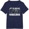 imageStar Wars The Mandalorian Luke Skywalker Vs Dark Troopers TShirtNavy Blue