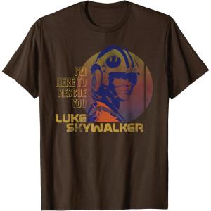 imageStar Wars Luke Skywalker Here to Rescue You TShirt TShirtBrown
