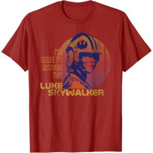 imageStar Wars Luke Skywalker Here to Rescue You TShirt TShirtCranberry Red