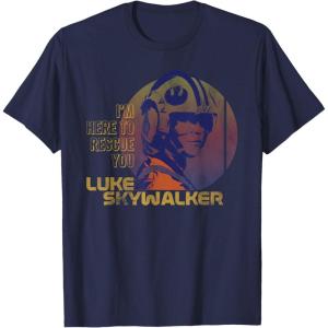 imageStar Wars Luke Skywalker Here to Rescue You TShirt TShirtNavy Blue