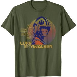 imageStar Wars Luke Skywalker Here to Rescue You TShirt TShirtOlive Green