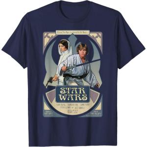 imageStar Wars Luke Skywalker Princess Leia Performance TShirt TShirtNavy Blue