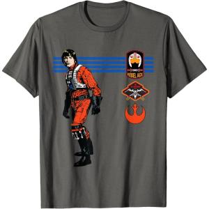 imageStar Wars Luke Skywalker XWing Rebel Pilot Retro TShirtAsphalt Grey