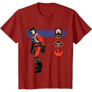 imageStar Wars Luke Skywalker XWing Rebel Pilot Retro TShirtCranberry Red
