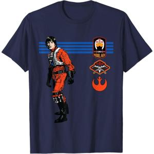 imageStar Wars Luke Skywalker XWing Rebel Pilot Retro TShirtNavy Blue