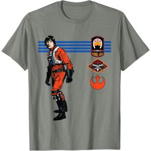 imageStar Wars Luke Skywalker XWing Rebel Pilot Retro TShirtOlive Heather