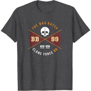 imageStar Wars The Bad Batch BB 99 V2 Logo TShirtDark Heather Grey